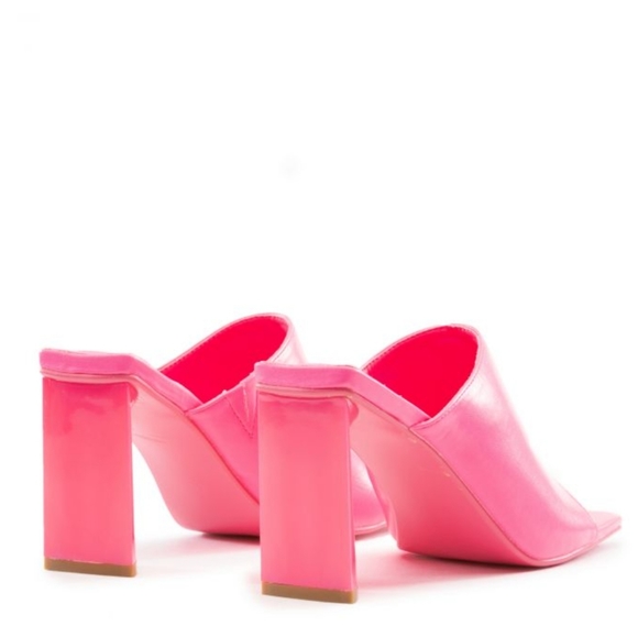 CAPE ROBBIN PINK BY YOU SLIP-ON CHUNKY HEEL SANDALS - Picture 4 of 6